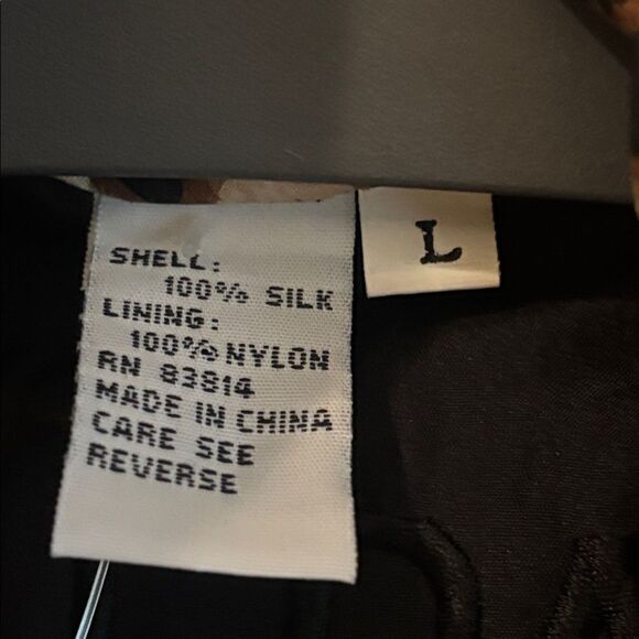 NEW with Tags FuDa 100% Silk Leopard Print Bomber Jacket - Large - Picture 6 of 10